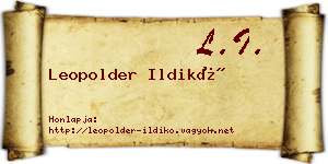 Leopolder Ildikó névjegykártya